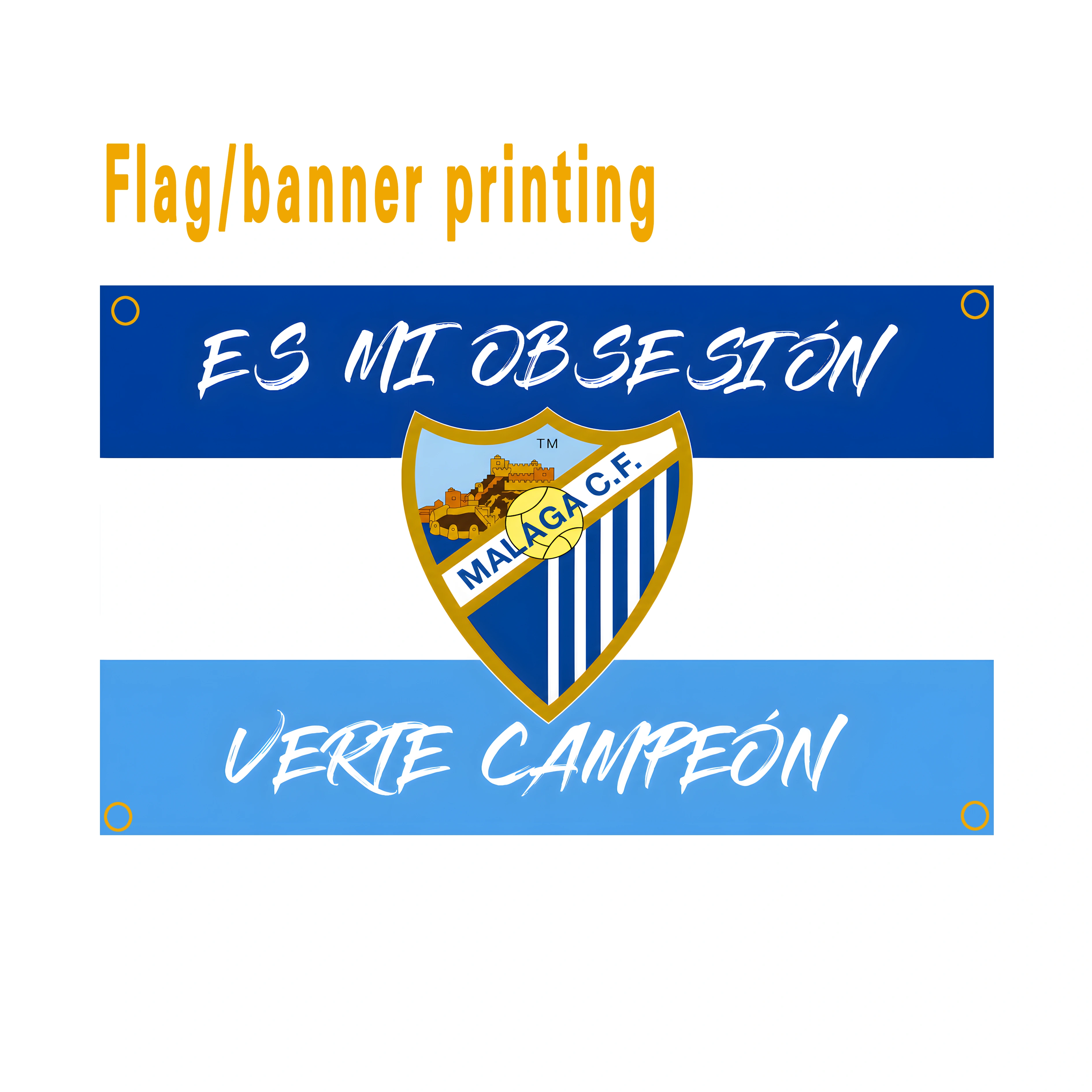 Drapeaux et bannières du club de football de Malaga - Impression de logos d'équipes professionnelles pour les supporters et les clubs espagnols CF