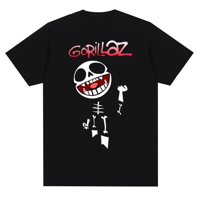 T-shirt Gorillaz Punk Rock 2025 – Imprimé groupe musical années 90 – Mode décontractée – Manches courtes – Unisexe – Grande taille