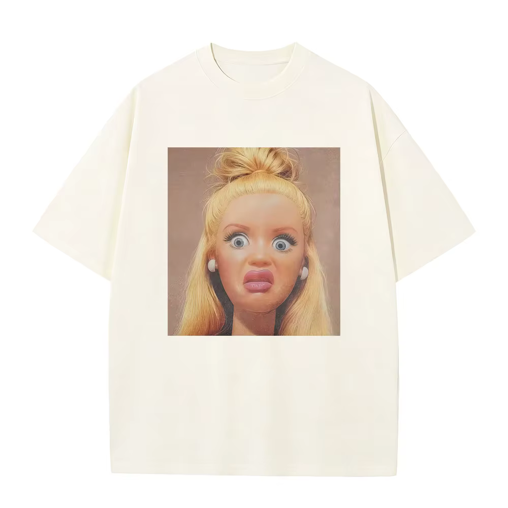 T-shirt humoristique et dégoûtant avec motif de poupée Meme