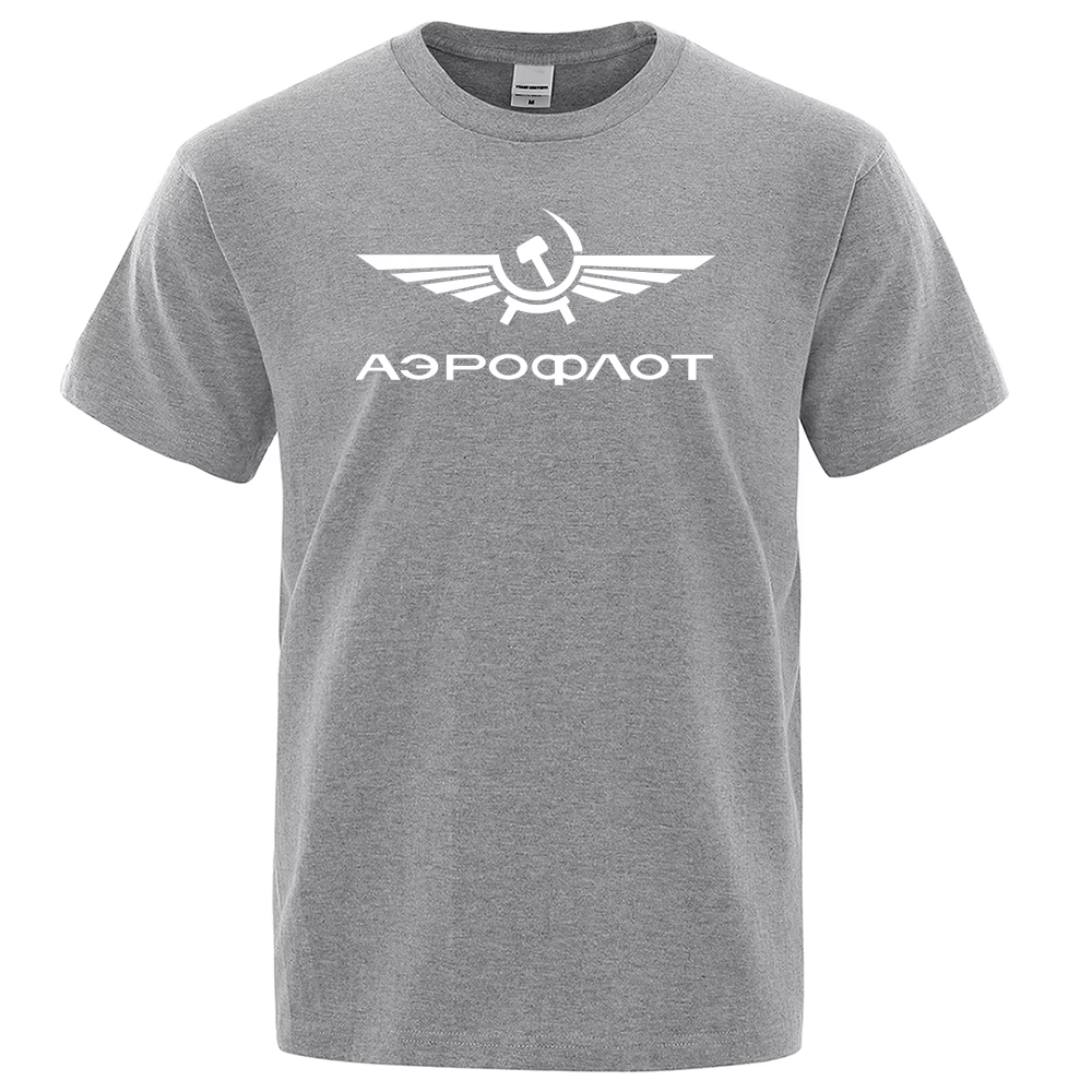 Aeroflot Aviation Russe Pilote aérospatial Aviateur T-Shirt hommes été coton à manches courtes mode vêtements décontractés T-Shirt ample