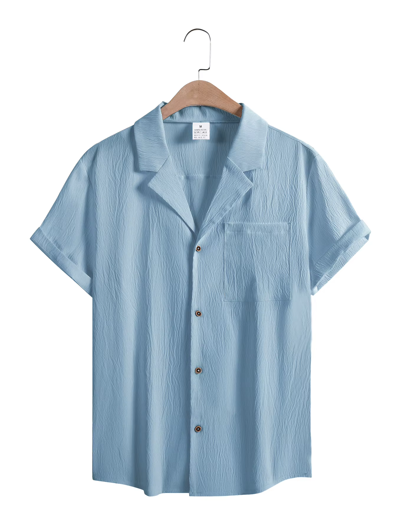 Nouveaux hommes à manches courtes T-Shirts été à la mode respirant ample jeunesse basique coton poche haut couleur unie col montant chemises