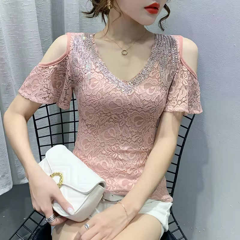 T-shirt à paillettes pour femmes