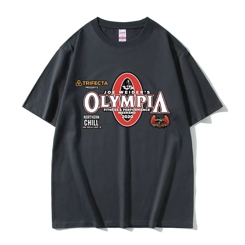 Olympia Gym Fitness pompe couverture graphique T-shirt hommes femmes mode Vintage