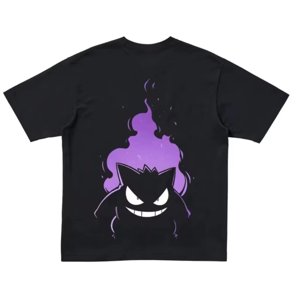 T-shirt imprimé Pokémon Anime Gengar pour hommes et femmes