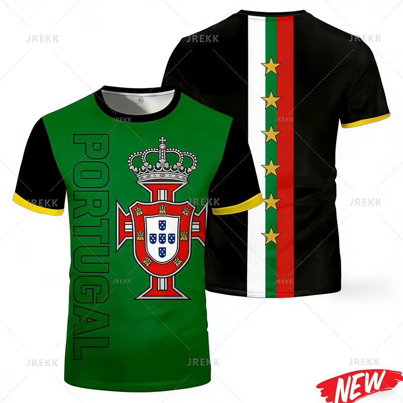 T-shirt pour homme avec motif du drapeau du Portugal