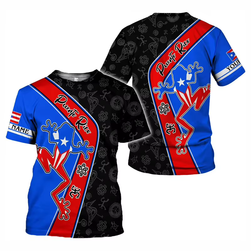 T-shirt graphique drapeau Porto Rico pour hommes
