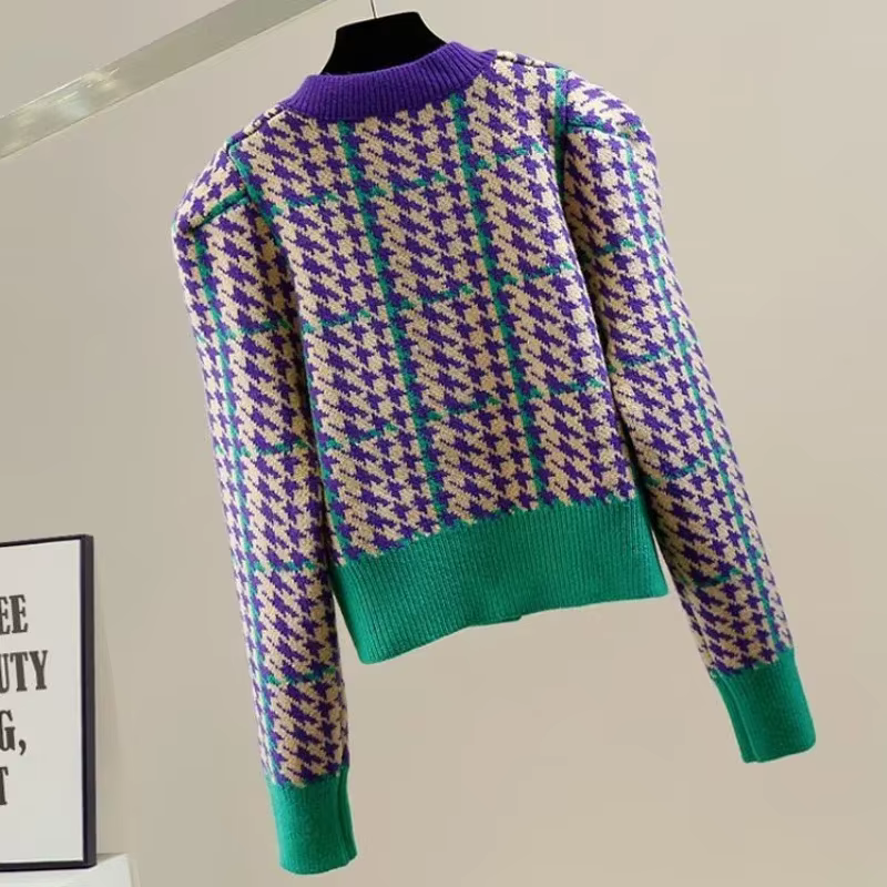 Cardigan en Tricot Rouge à Manches sulfpour Femme