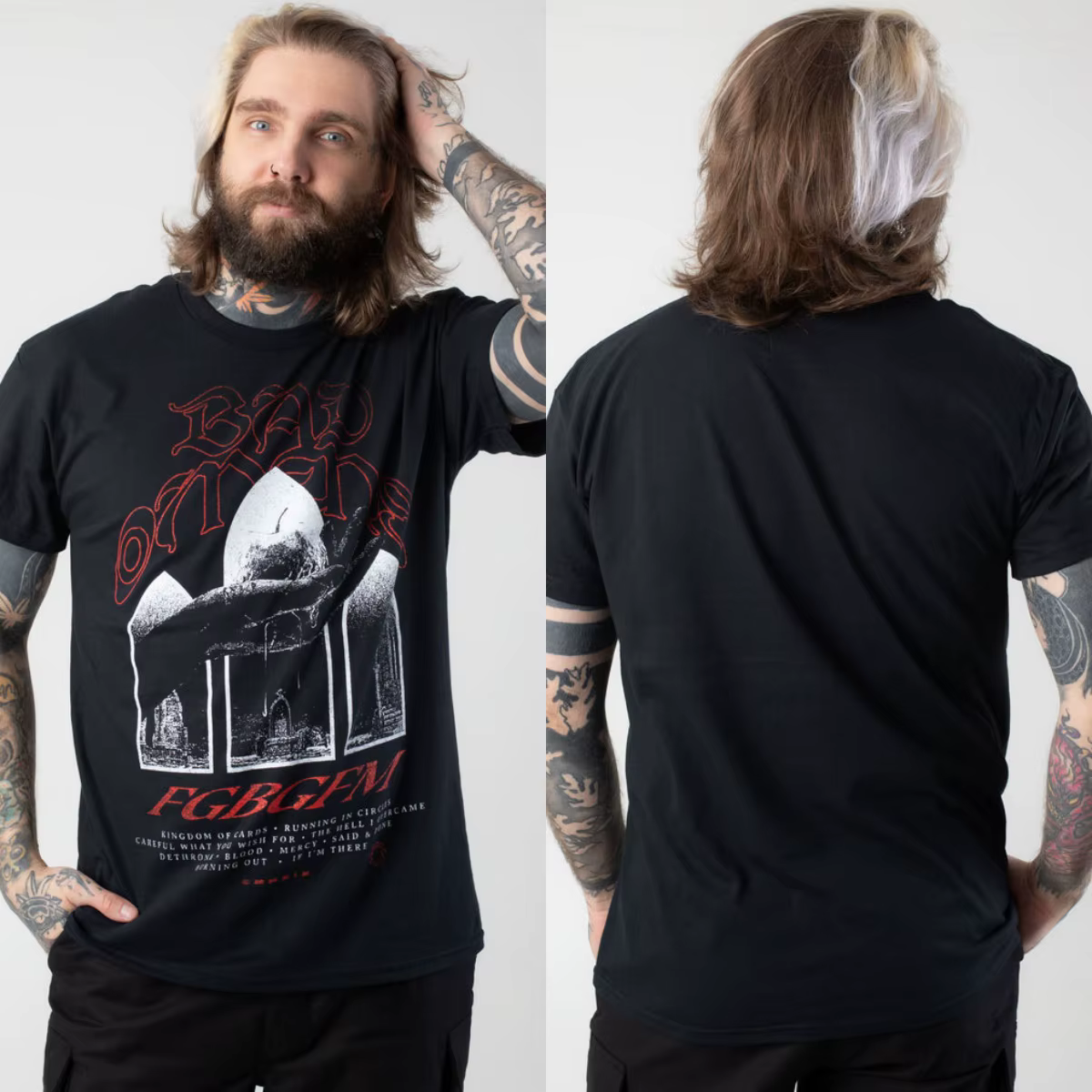 T-shirt en coton graphique Bad Omens 2026 unisexe