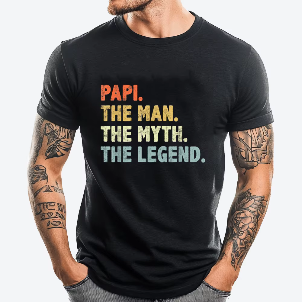Papi l'homme mythe légende fête des pères pour grand-père hommes t-shirts graphiques T-Shirt de luxe