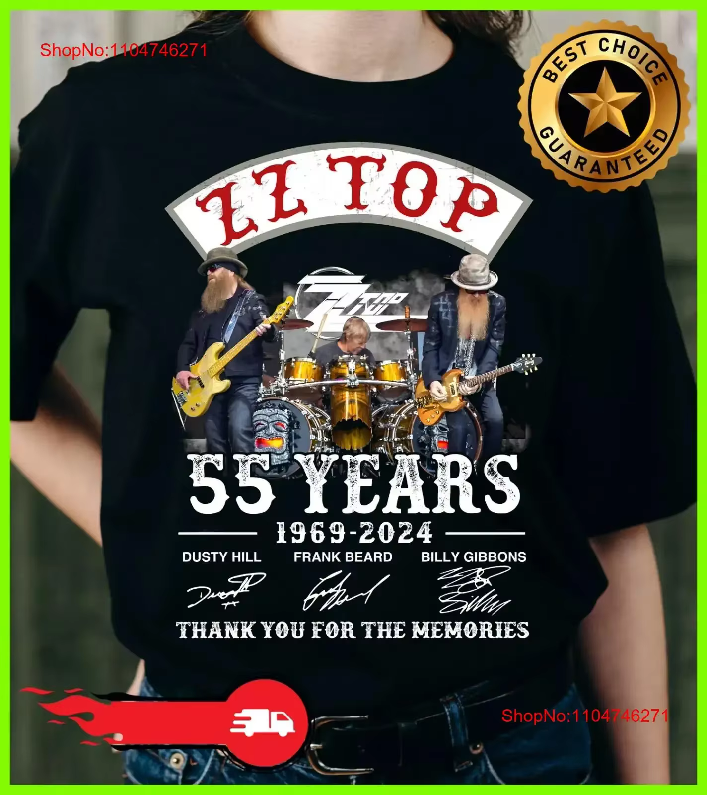 55 ans de ZZ Top Band 1969 2024 merci pour les souvenirs t-shirt vintage lavé étiré unisexe doux confortable décontracté