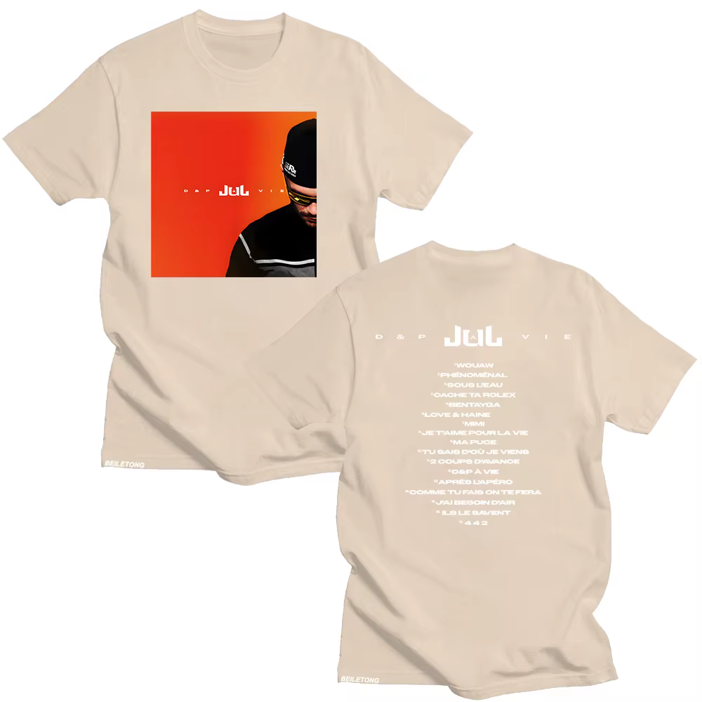 Rappeur JuL D & p À Vie T-shirts JuL nouvel Album mode polyvalent