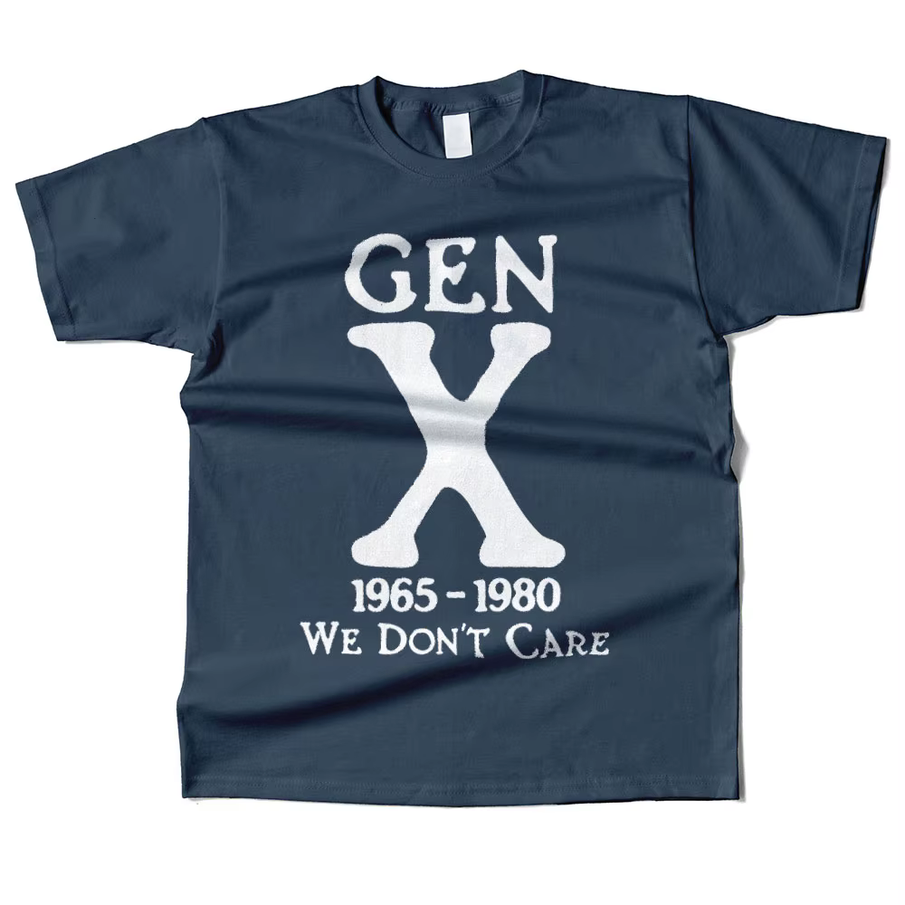 Hommes coton Gen X 1965-1980 nous ne se soucis pas graphique haute qualité t-shirt rue Style décontracté