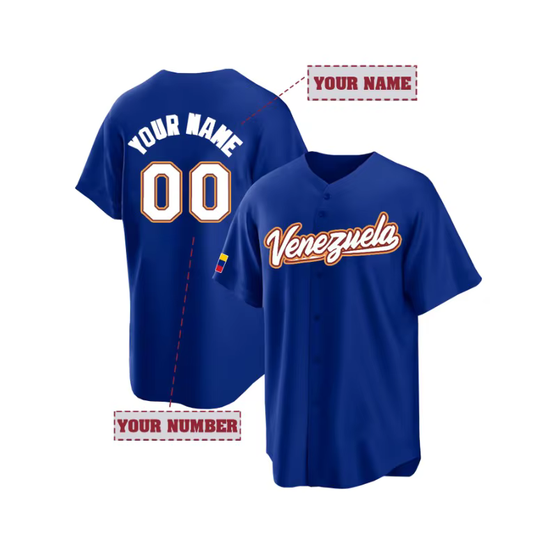 T-shirt de baseball Venezuela personnalisé pour hommes et femmes