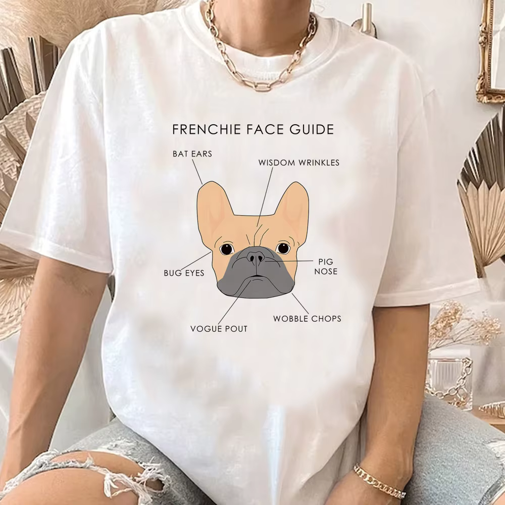 Bouledogue français t-shirt femme Y2k Grunge femmes Vintage psychédélique