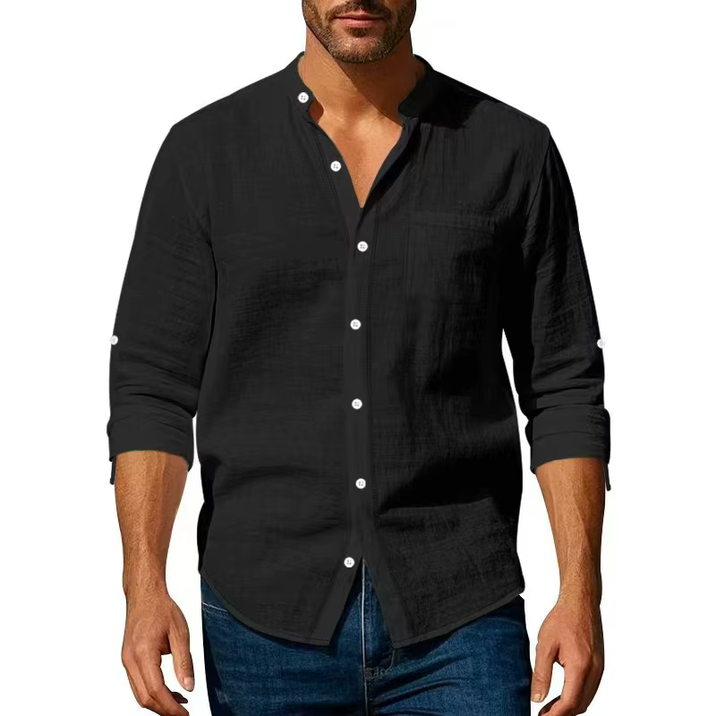 Chemise en coton et lin pour homme
