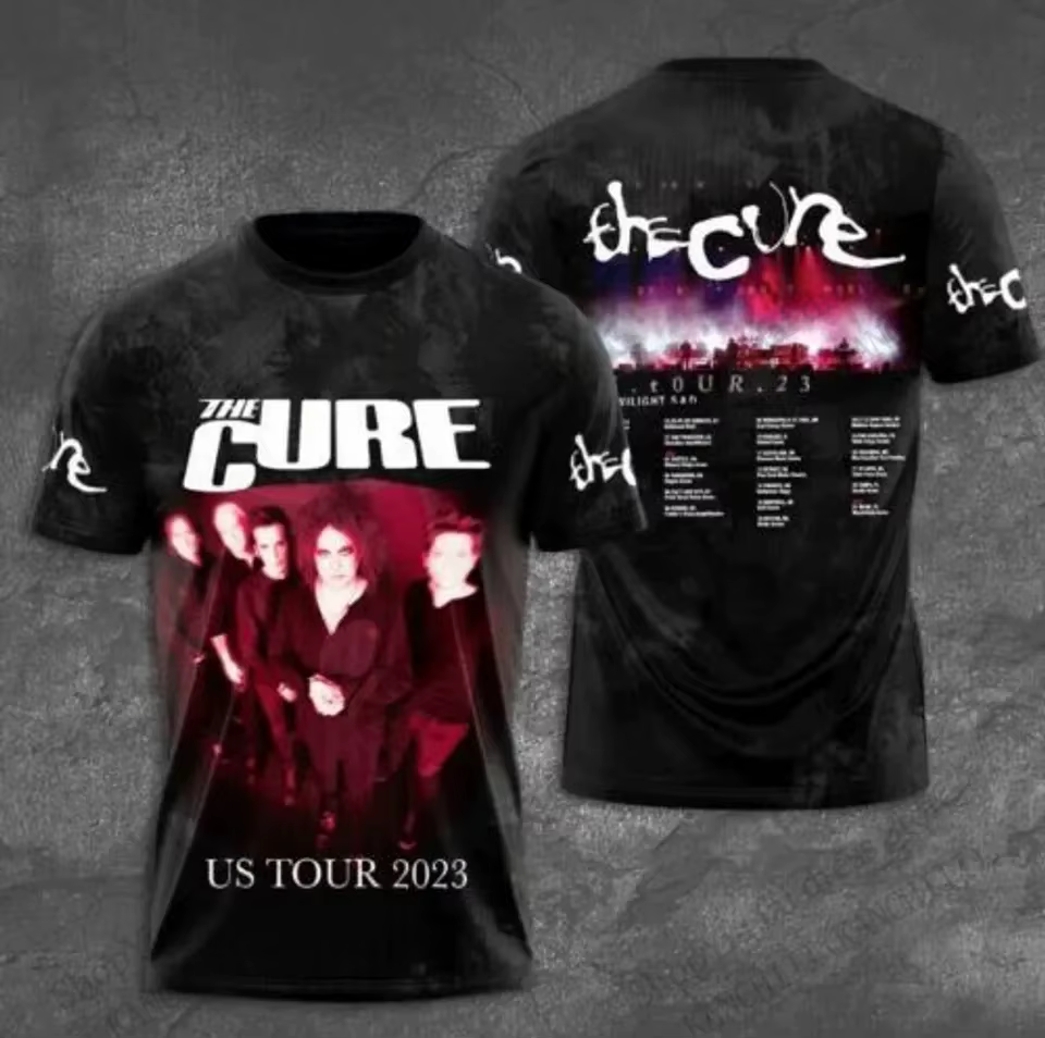 Nouveau T-shirt imprimé 3D du groupe rock The Cure Tour