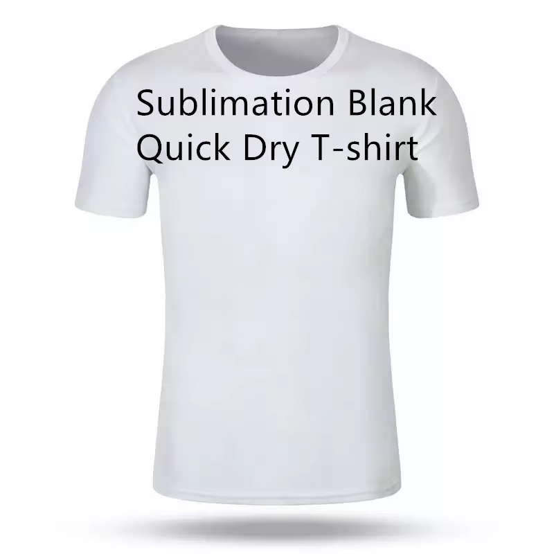 Sublimation blanc séchage rapide T-shirt été homme unisexe col rond manches courtes