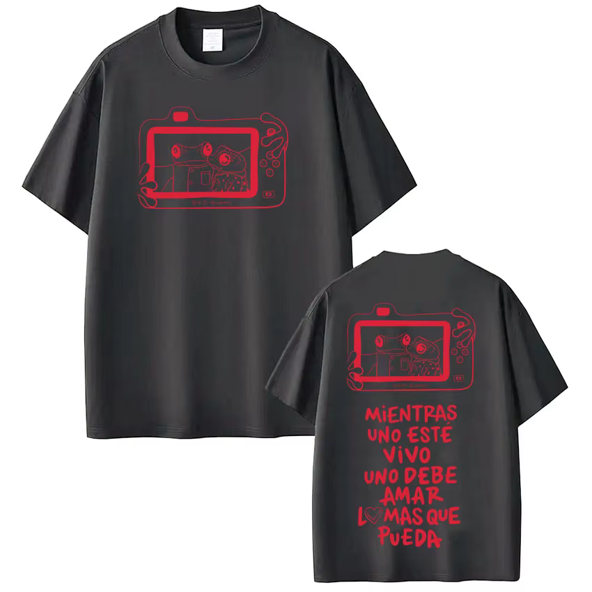 T-shirt imprimé Rapper Bad Bunny Tour 2026 pour hommes et femmes
