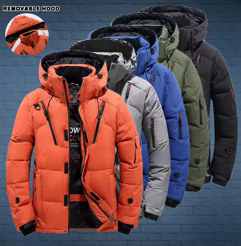 Doudoune 5XL pour hommes -20 ° C Manteau à capuche chaud en duvet de canard blanc pour l'hiver