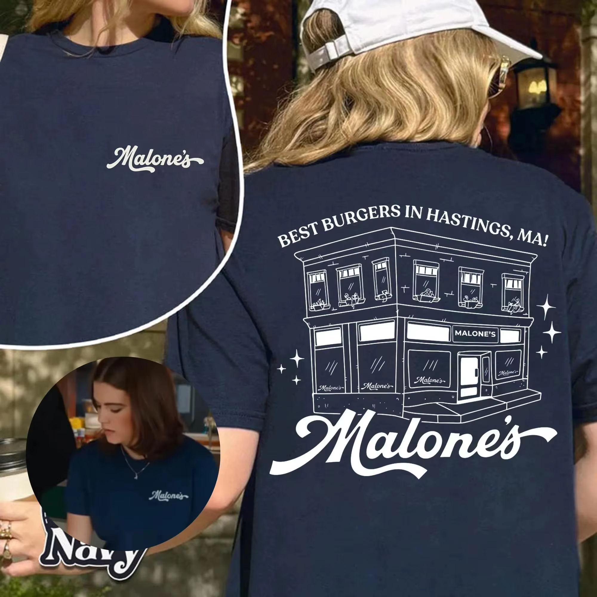 Malone's Bar Off Campus T-shirt double face Briar U Hockey Romance Tee