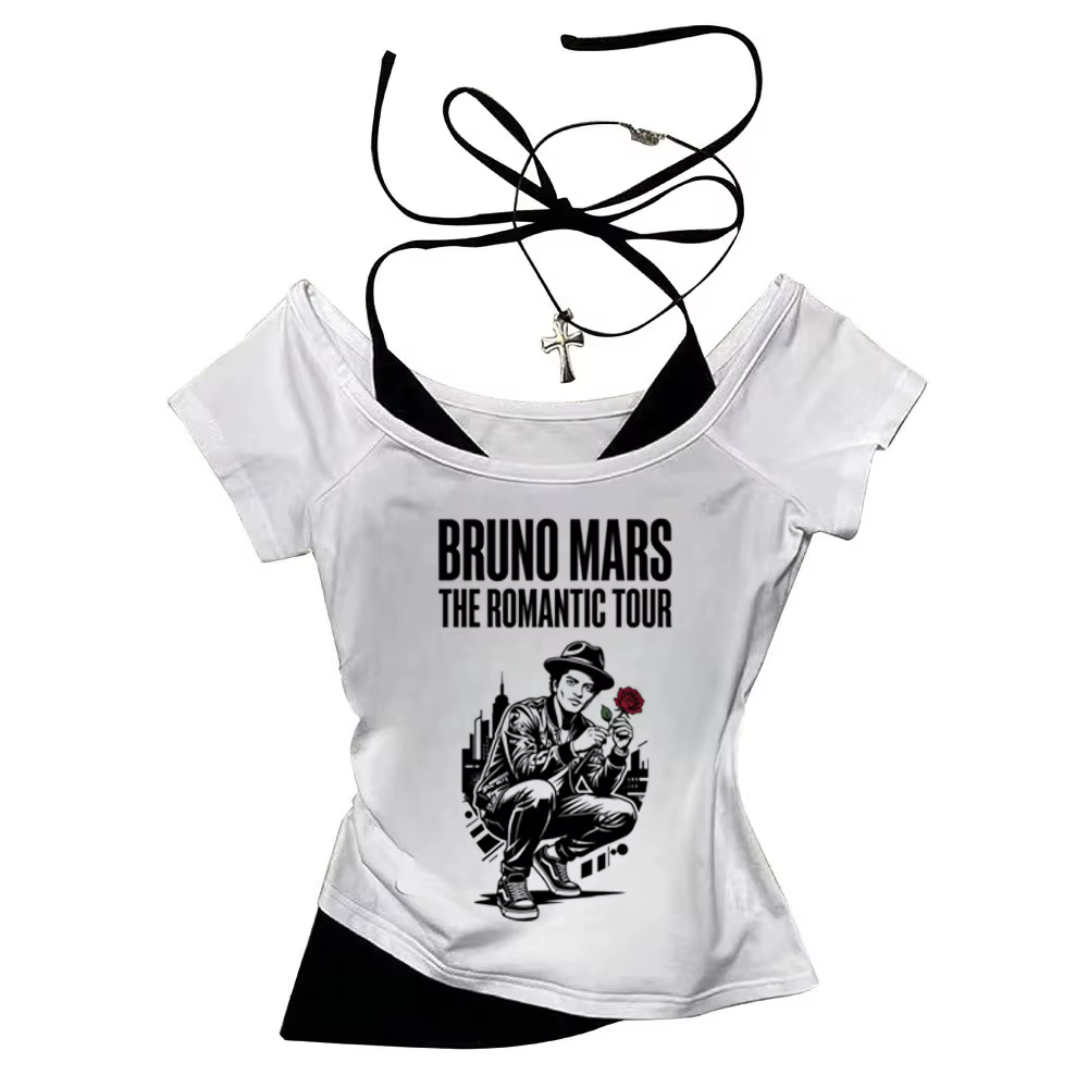 T-shirt 2026 Bruno Mars The Romantic Tour pour femme