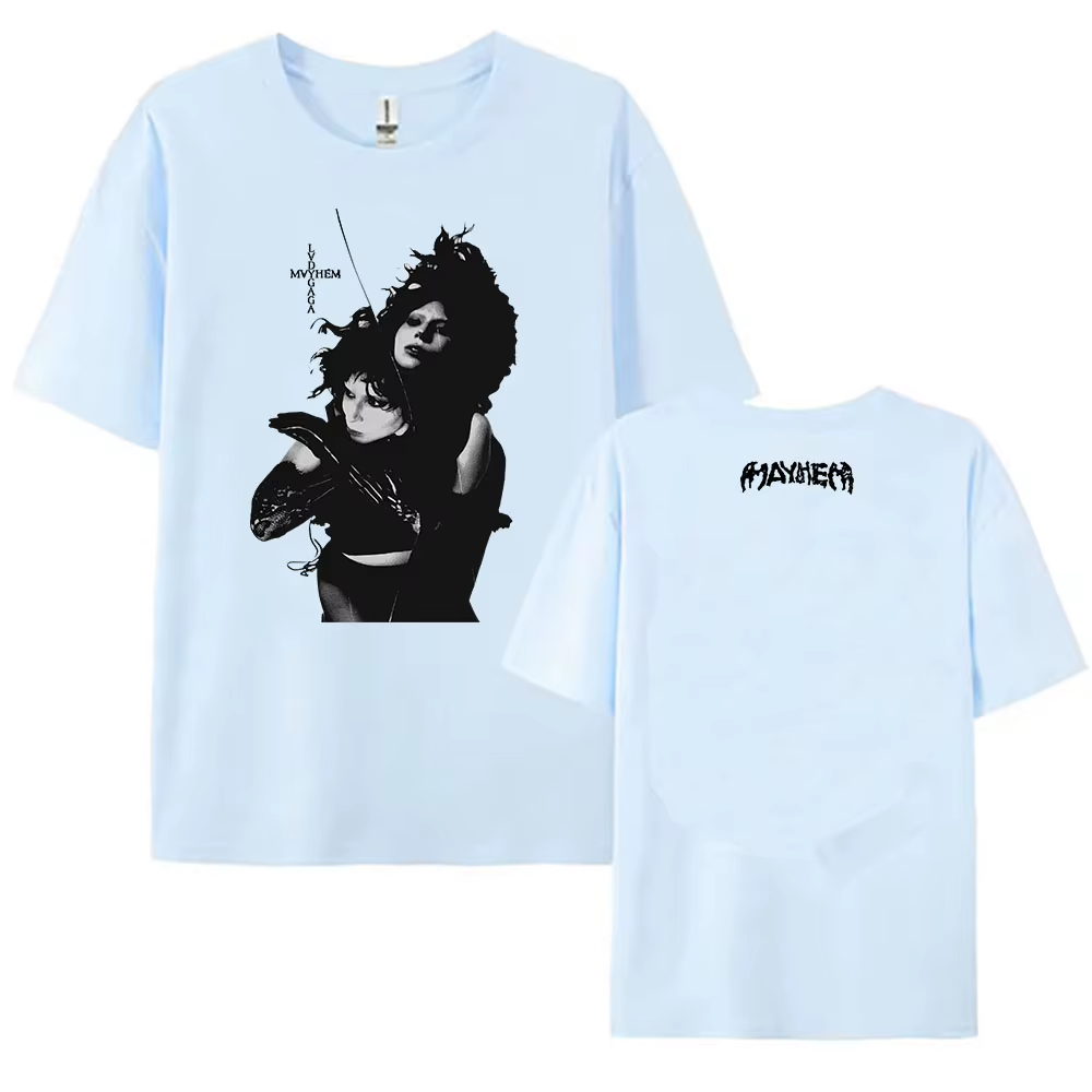 Grunge t-shirts Lady Gaga Mayhem Album T-shirt coton femmes/hommes col rond