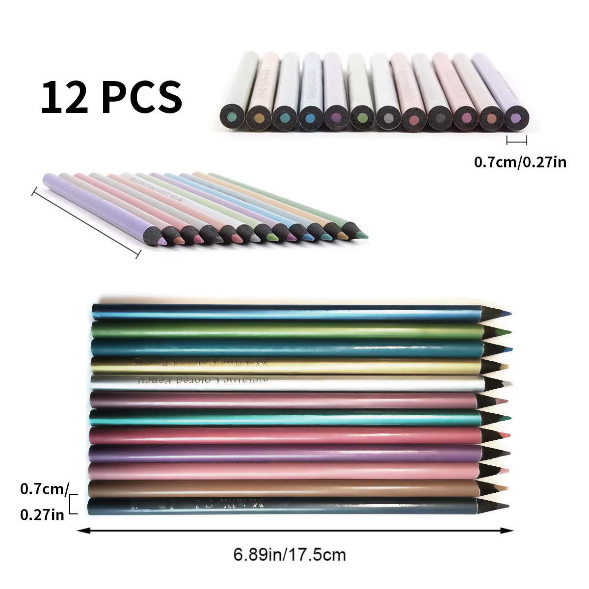 Ensemble de crayons de couleur métalliques