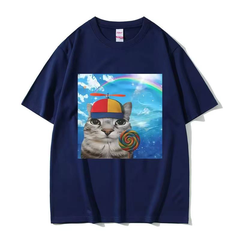T-shirt humoristique avec motif de chat pour hommes et femmes