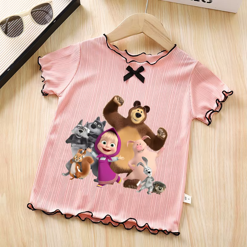 T-shirts à manches courtes pour enfants Mashas and The Bears