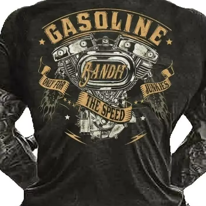 Respect pour les motards v-twin moteur Chopper motocycliste T-Shirt 100% coton col rond manches courtes décontracté