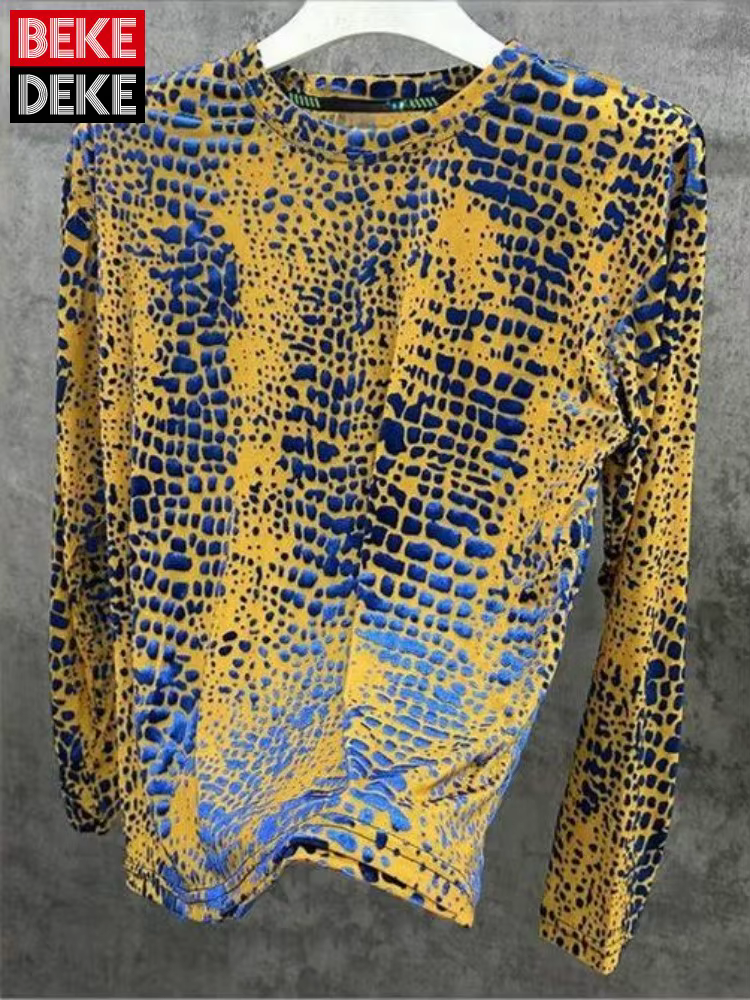 T-shirt à manches longues col rond de qualité supérieure pour homme