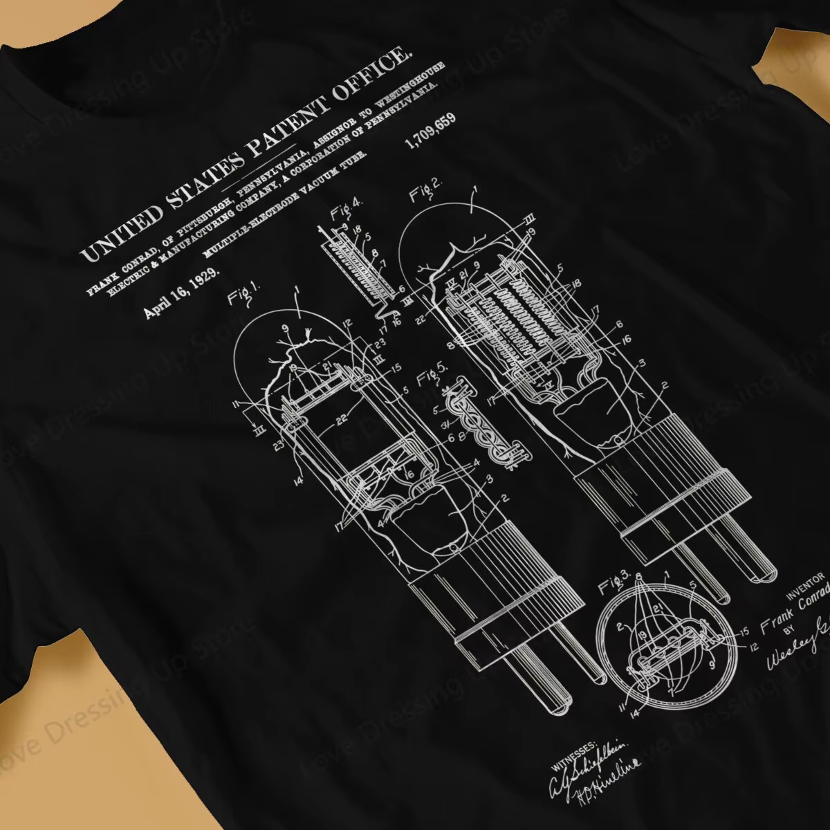 T-shirt en coton avec tube sous vide électronique pour homme