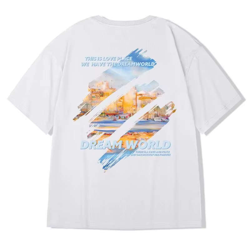 T-shirt à manches courtes et col rond pour hommes et femmes