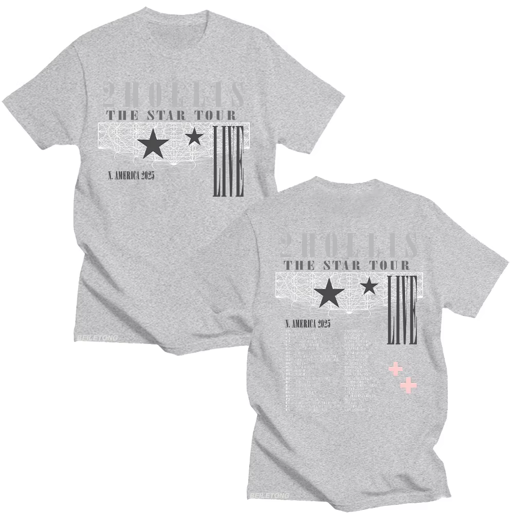 2Hollis The Star Tour 2025 T-shirt coton à manches courtes femmes hommes mode