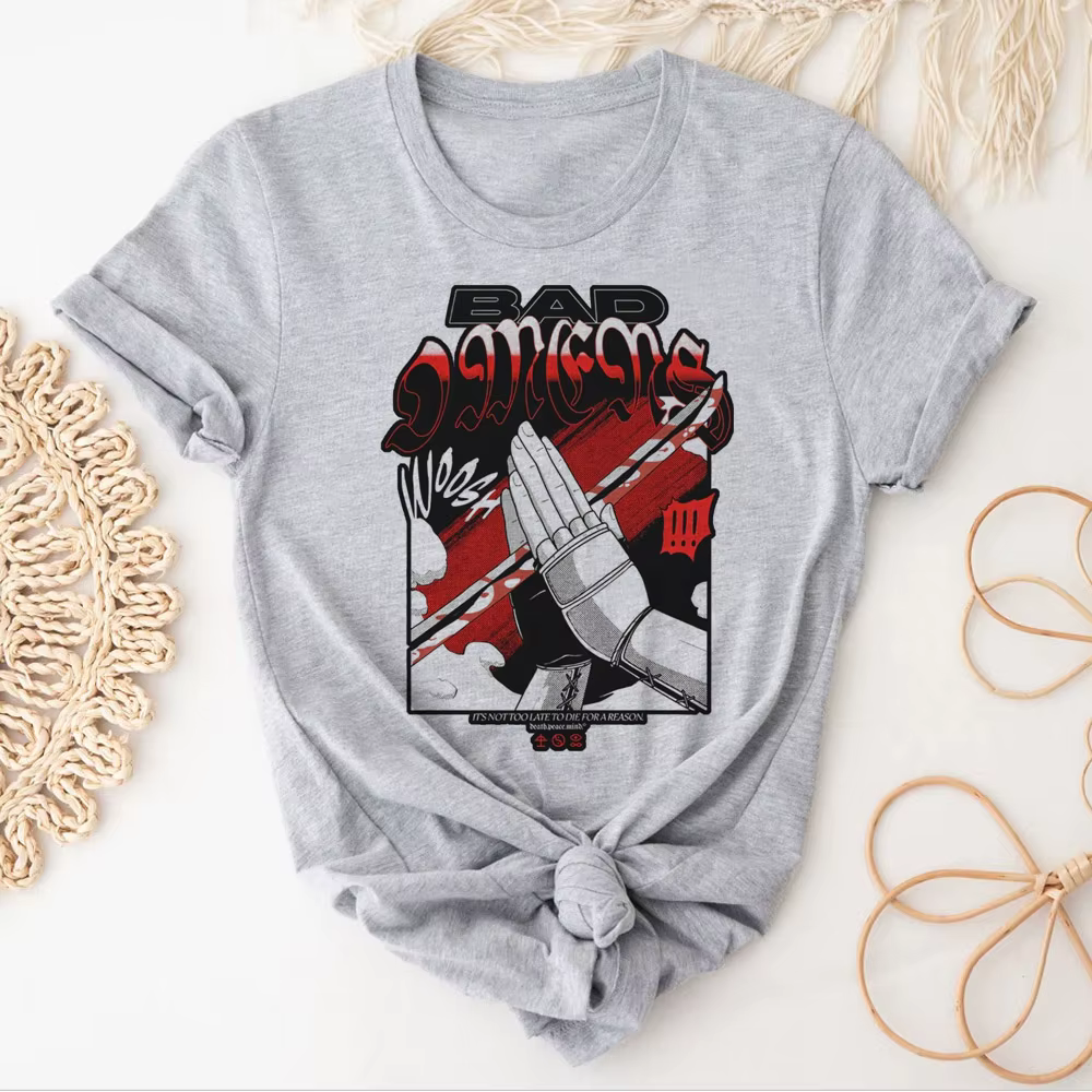 T-shirt graphique japonais Bad Omens pour femmes