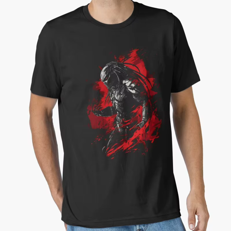 Predator 80s horreur science fiction le Monster Hunter Alien imprimé t-shirt pour hommes 100% coton grande taille hauts pour adultes S-6XL