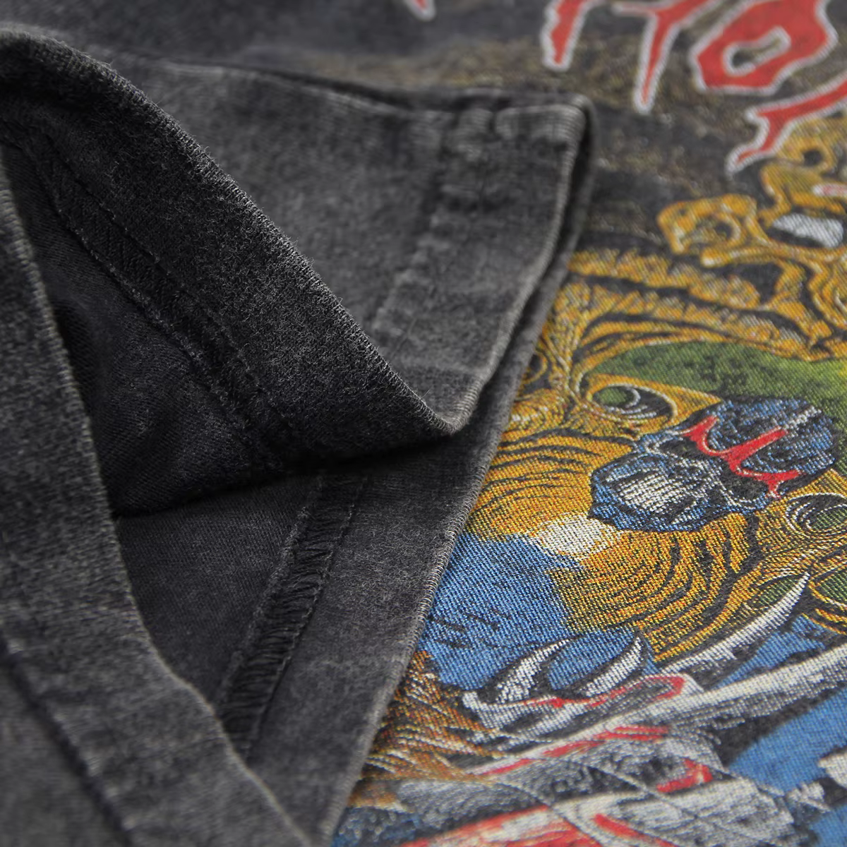 Monstrosity T-Shirt 80S Death Metal Malevolent Creation lavé ample épaule tombante rétro coton manches courtes chemise