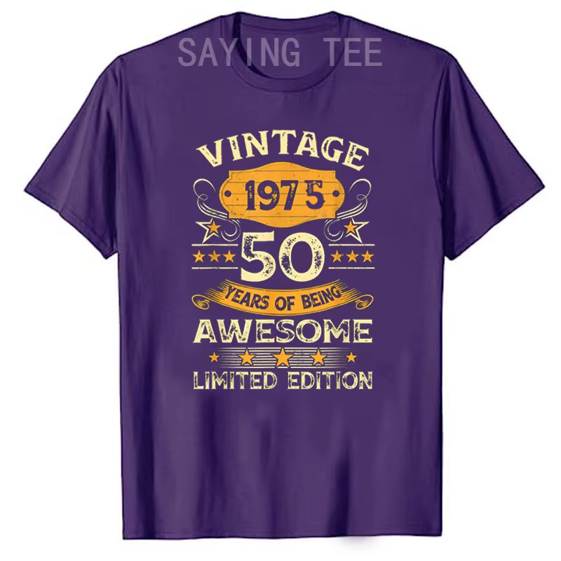 Vintage 1975 Cool 50 ans Bday hommes femmes 50th anniversaire T-Shirt né en 1975 disant génial
