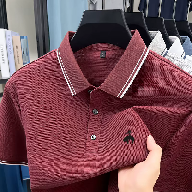 Polo brodé de marque haut de gamme pour homme