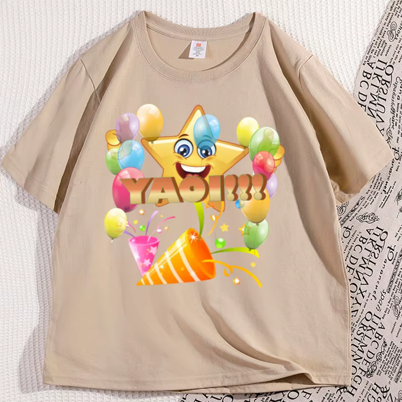 Pastel Yaoi esthétique t-shirt décontracté coton à manches courtes col rond t-shirts doux Kawaii graphique