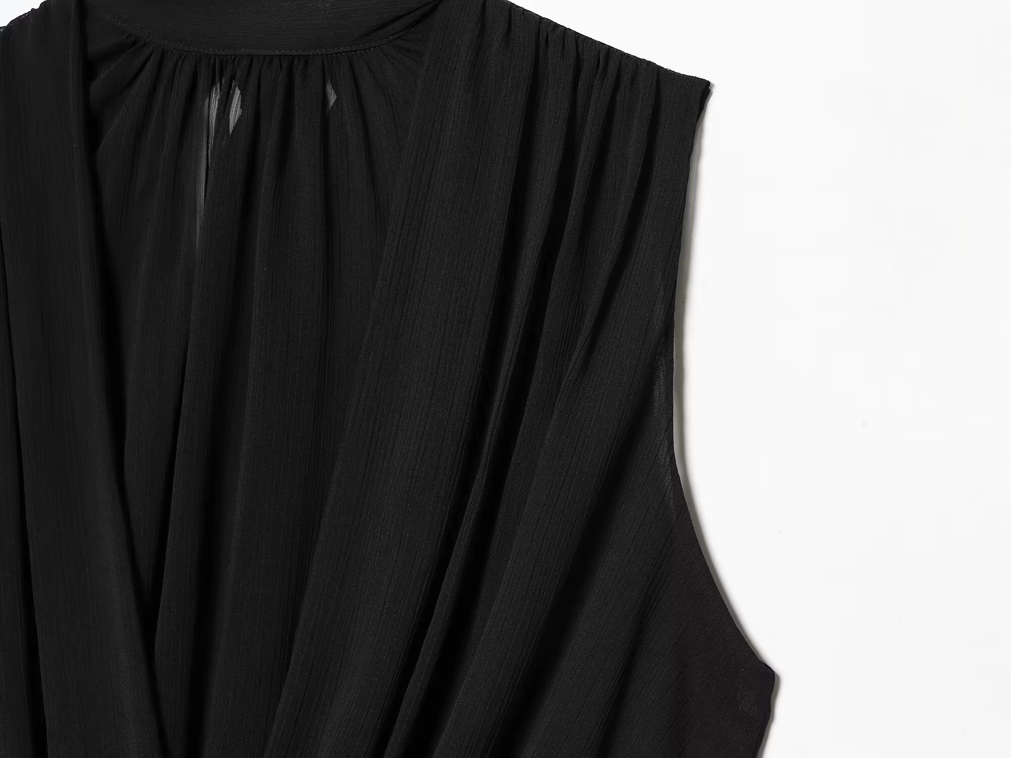 Débardeur drapé à col roulé pour femme