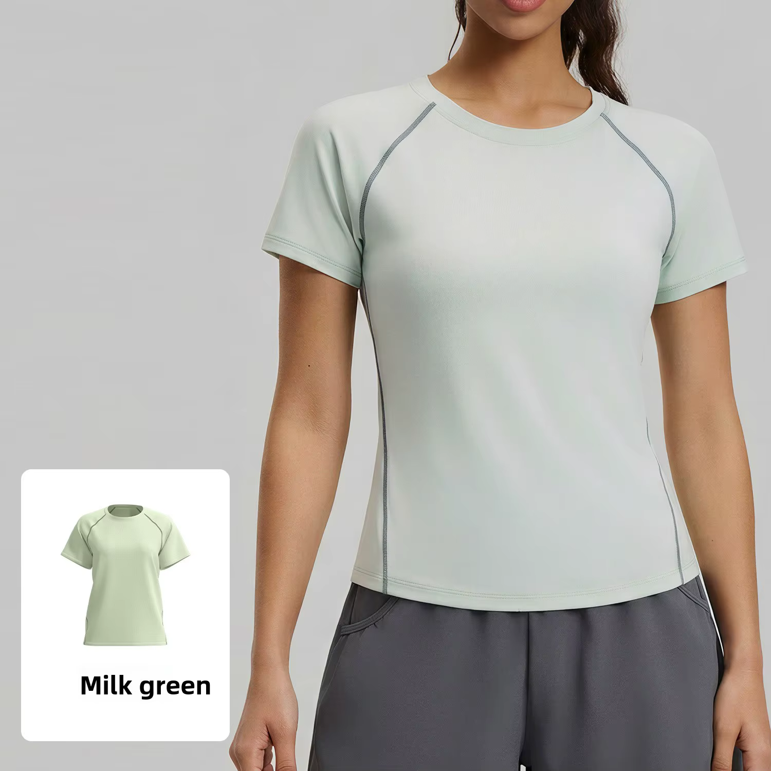 Nouveau T-shirt de sport pour femme : Col rond