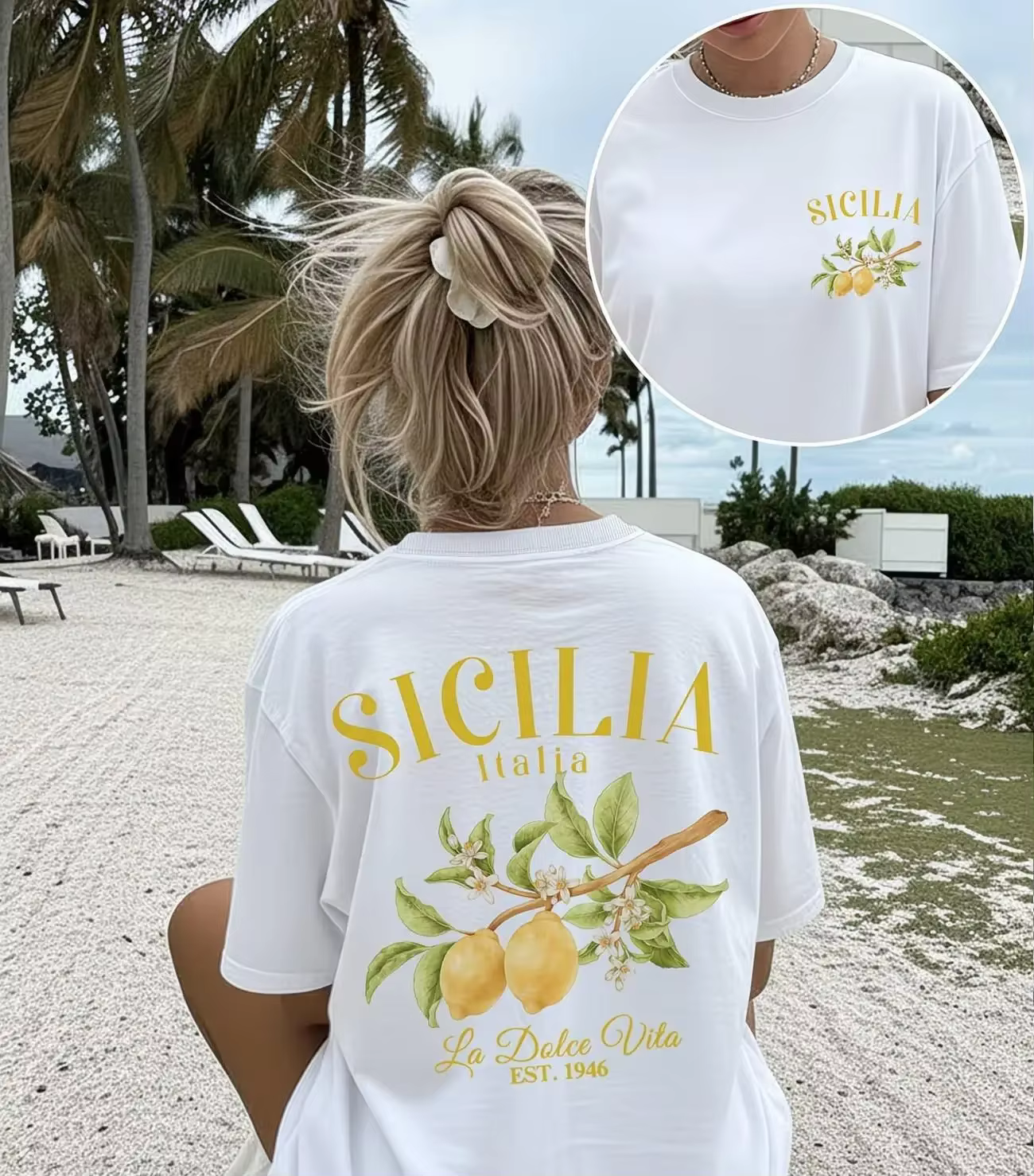 T-shirt imprimé citron La Dolce Vita