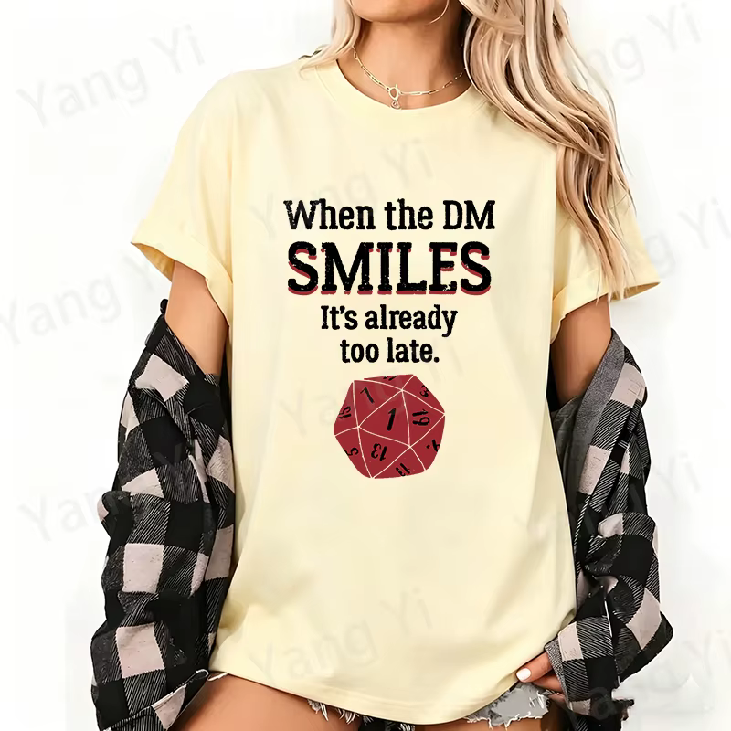 T-shirt unisexe en coton imprimé DM pour jeux de rôle sur table