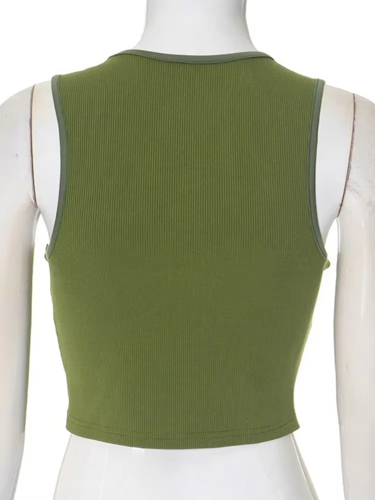 Haut moulant à col en V profond pour femme