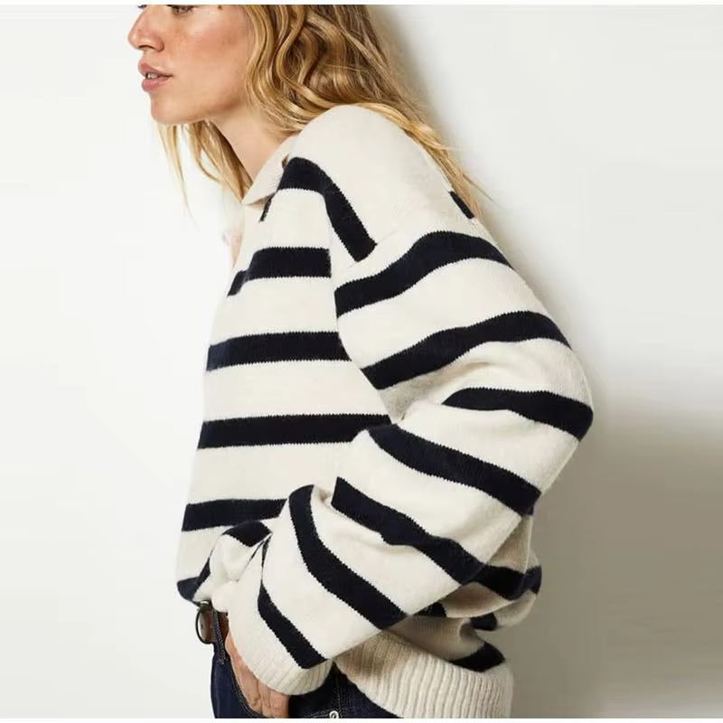 Pull tricoté rayé pour femmes