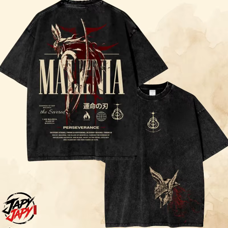 T-shirt vintage surdimensionné délavé Elden Ring, T-shirt graphique Malenia