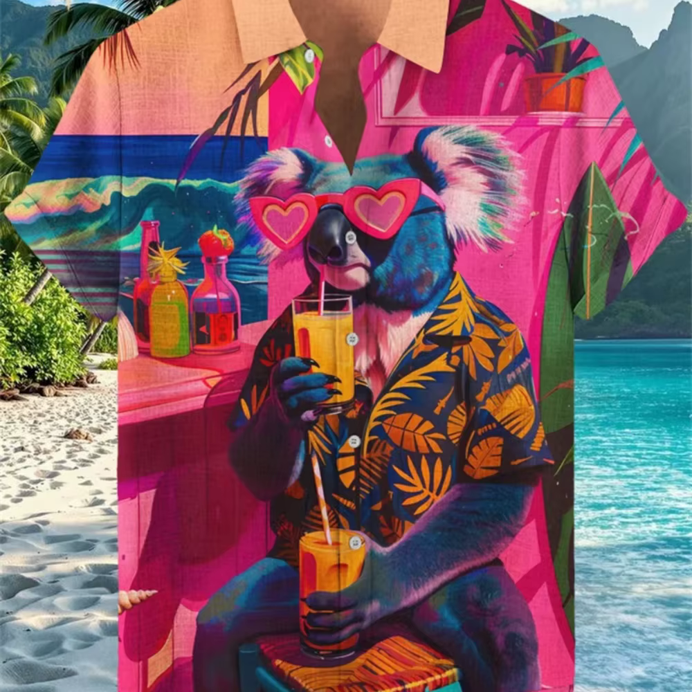 Chemise en lin à manches courtes pour hommes