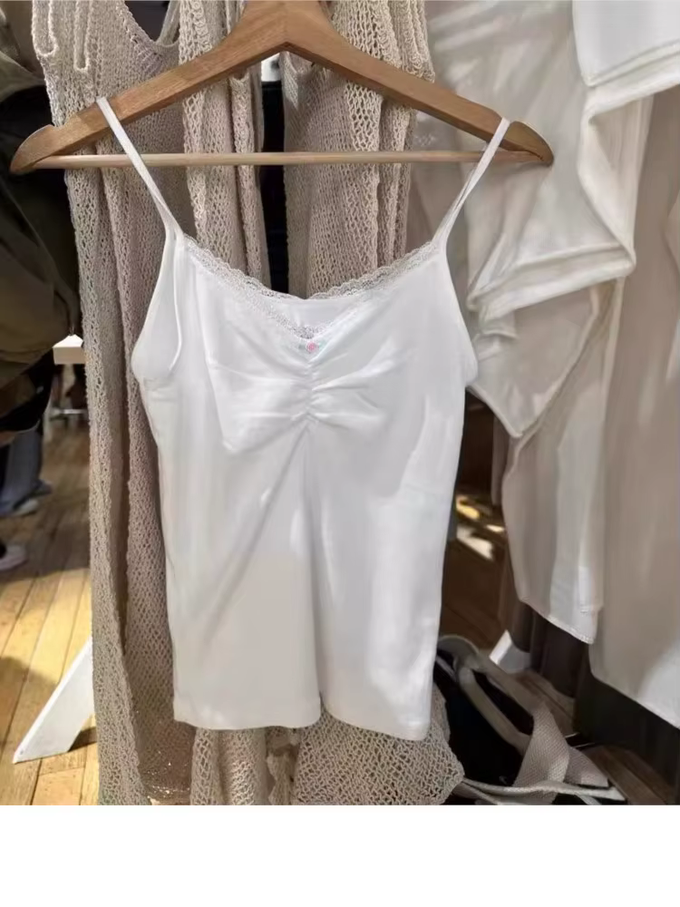 Camisole en patchwork rose avec plis précieux