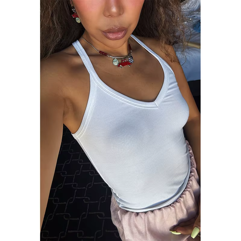 Débardeur à col en v, camisole d'été